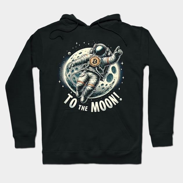 To the moon! - Bitcoin Hoodie by Neon Galaxia